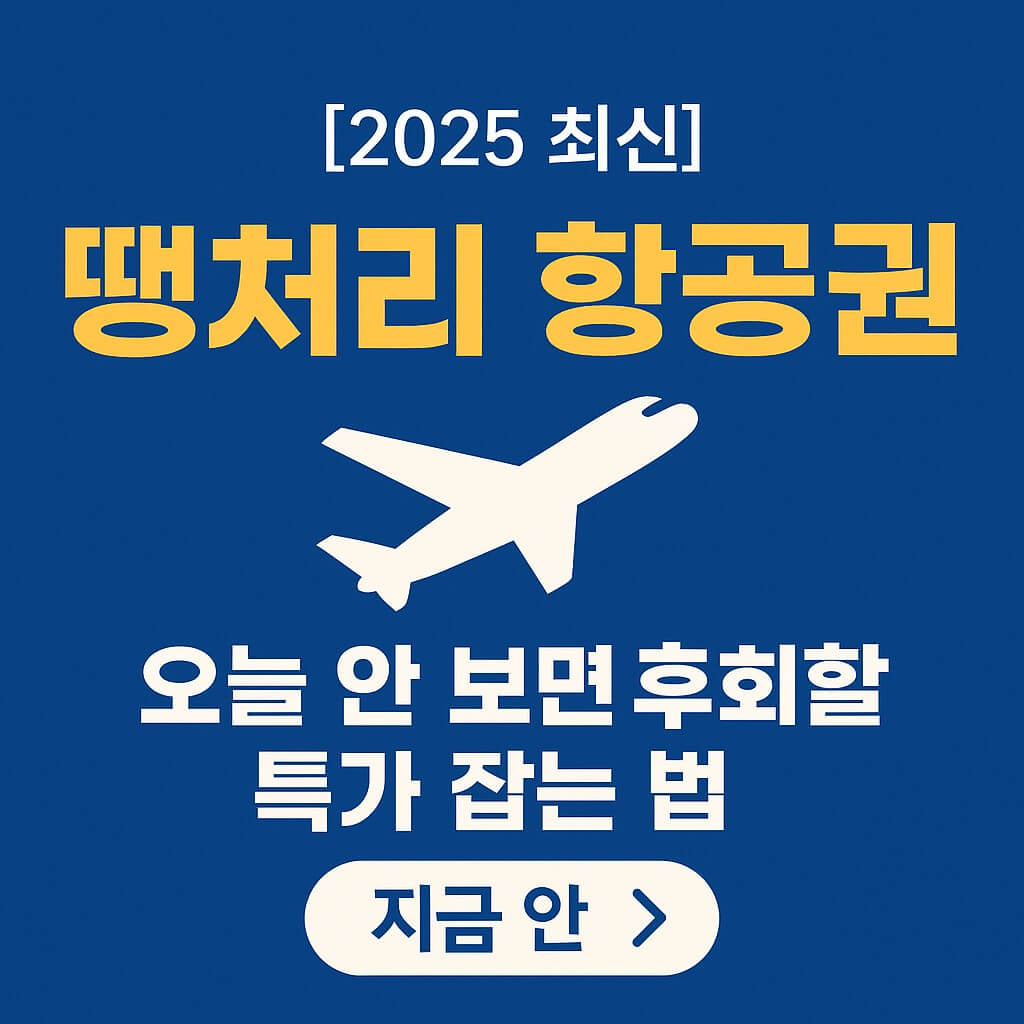 [2025 최신] 땡처리 항공권 ✈ 오늘 안 보면 후회할 특가 잡는 법