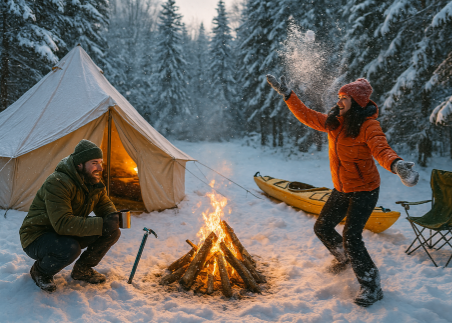 겨울 동계 캠핑 관련 사진