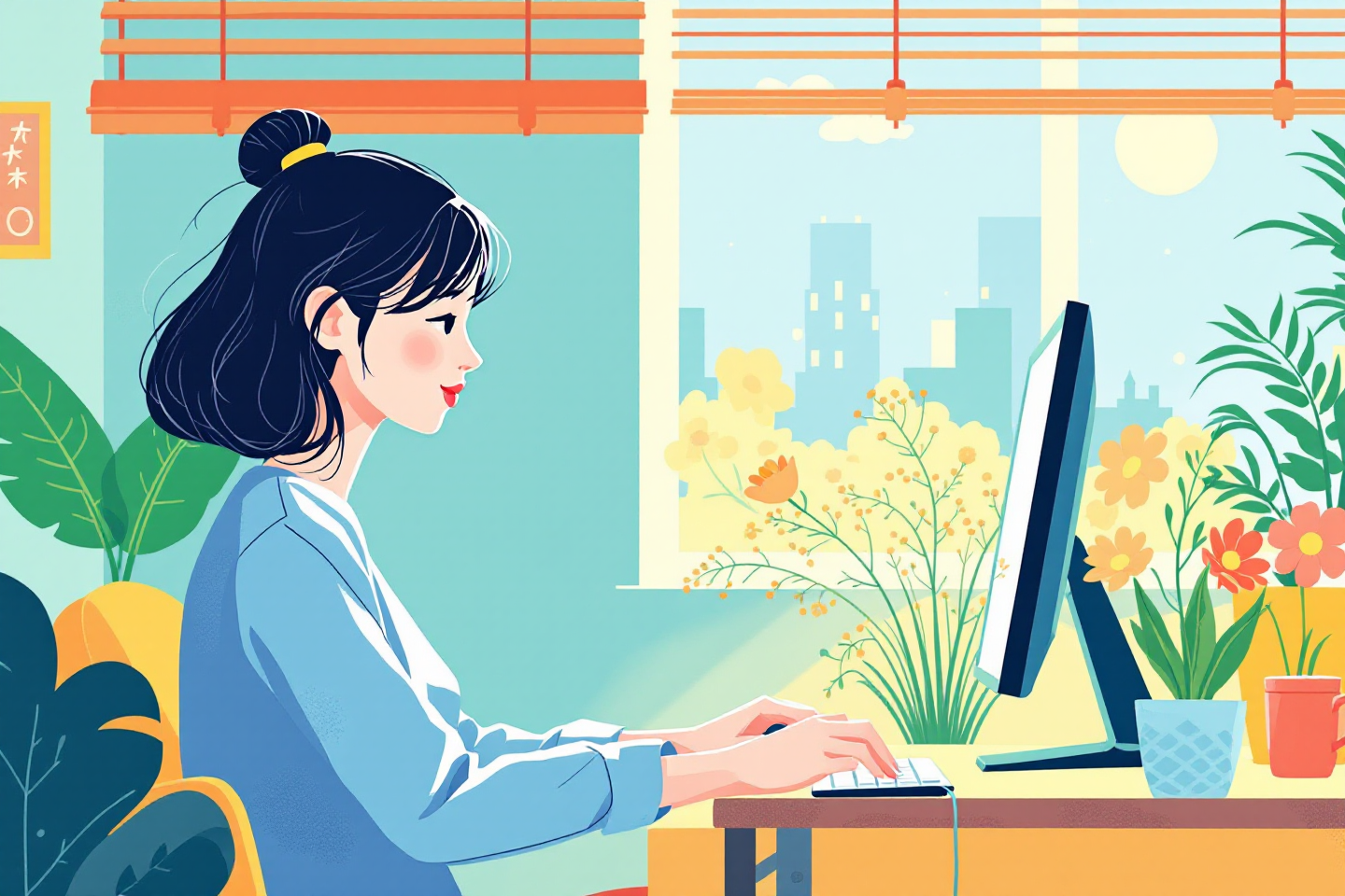 온라인에 신청중인 여성