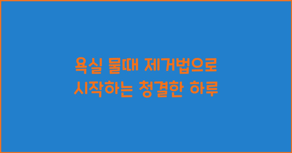 욕실 물때 제거법