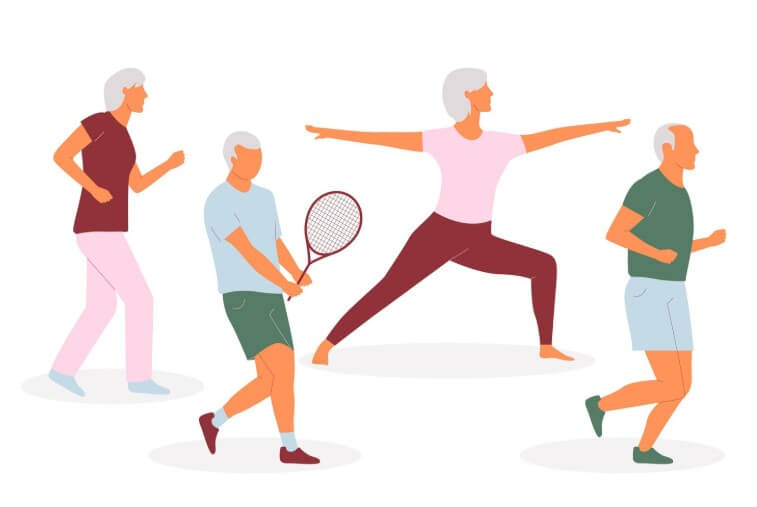 운동을 하고 있는 할아버지&amp;#44; 할머니들