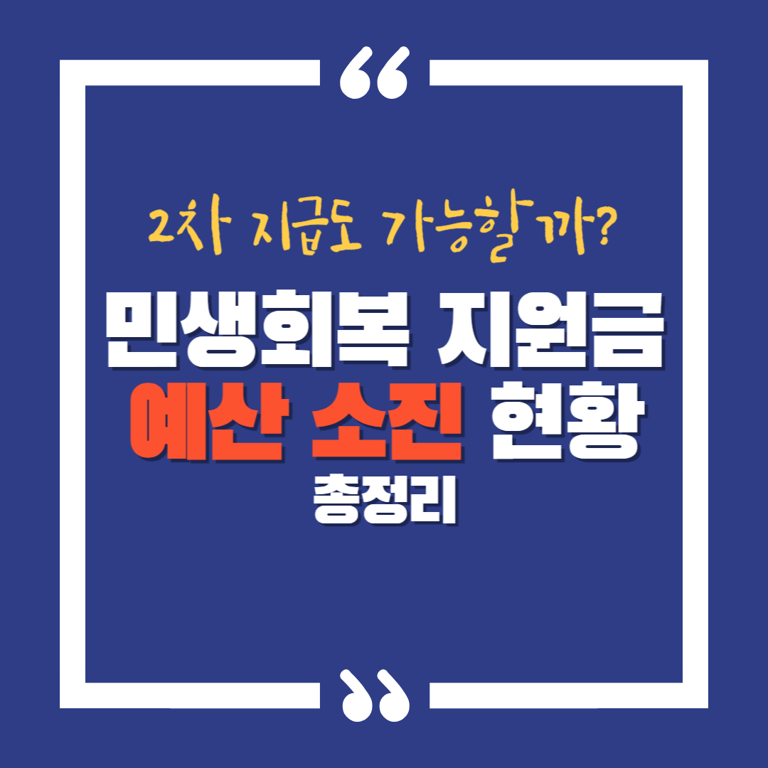 민생회복 지원금 예산 소진 현황