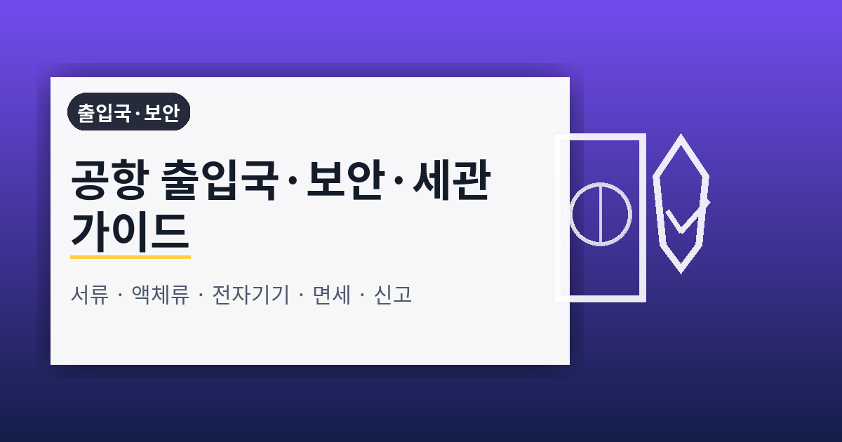 공항 출입국·보안·세관을 빠르고 안전하게 통과하는 실전 가이드