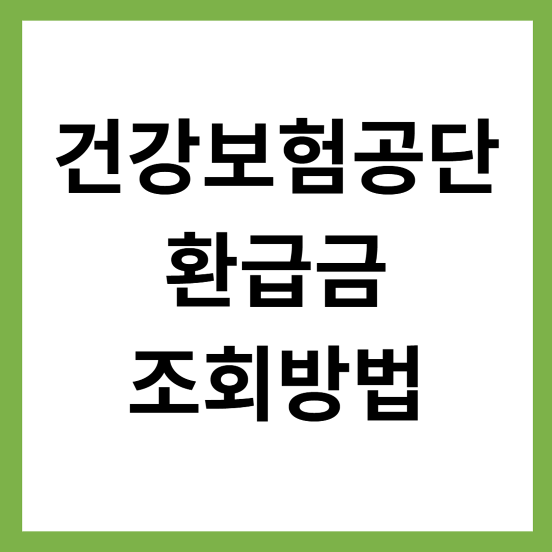건강보험 환급금