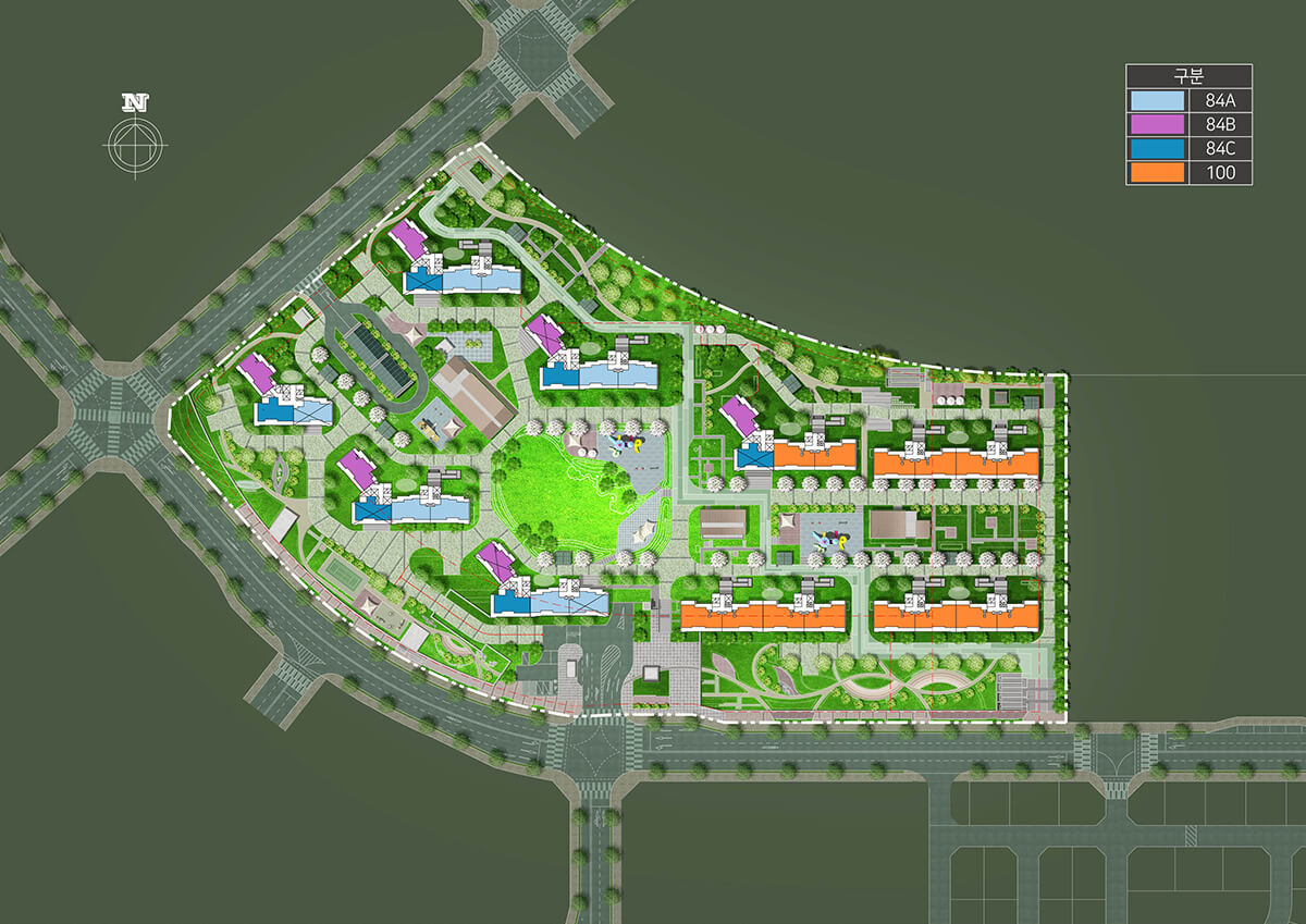평택 고덕A49 호반써밋 3차 단지배치도