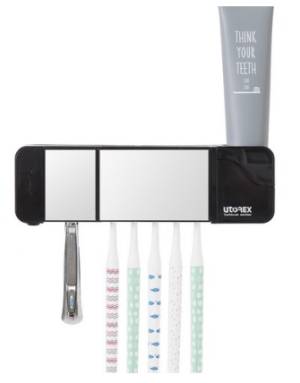 유토렉스 헤드형 거울도어 칫솔살균기 UTC-5400B, 블랙