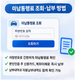 고속도로 통행료 미납조회 납부방법