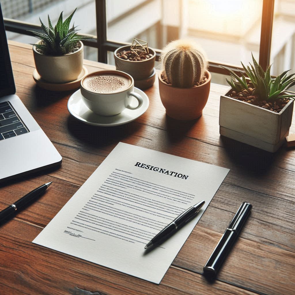 책상위사직서모습2