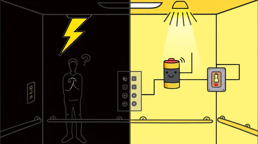 정전 사고 대비 엘리베이터 비상조명 ..