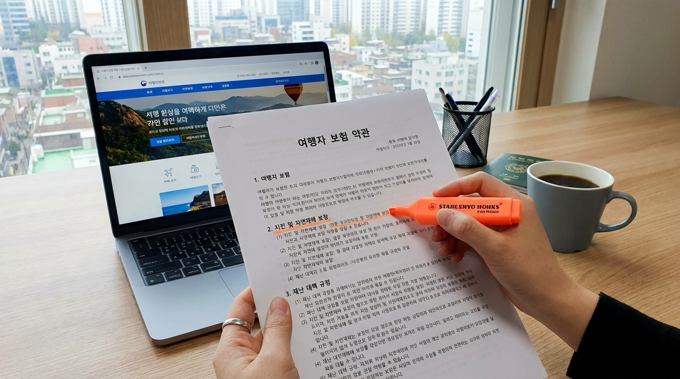 여행자 보험 지진 보상 범위 확인