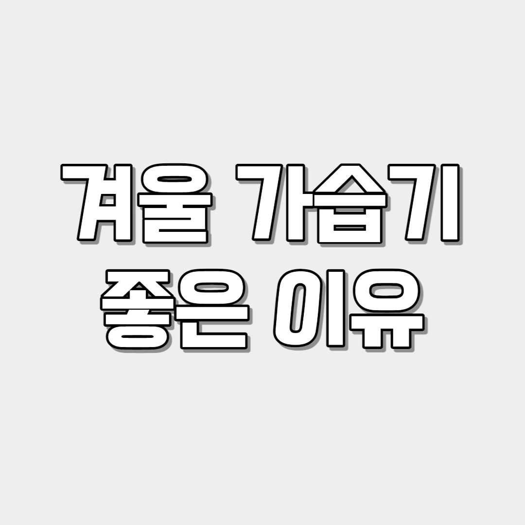 겨울에 가습기 쓰는 게 좋은 이유