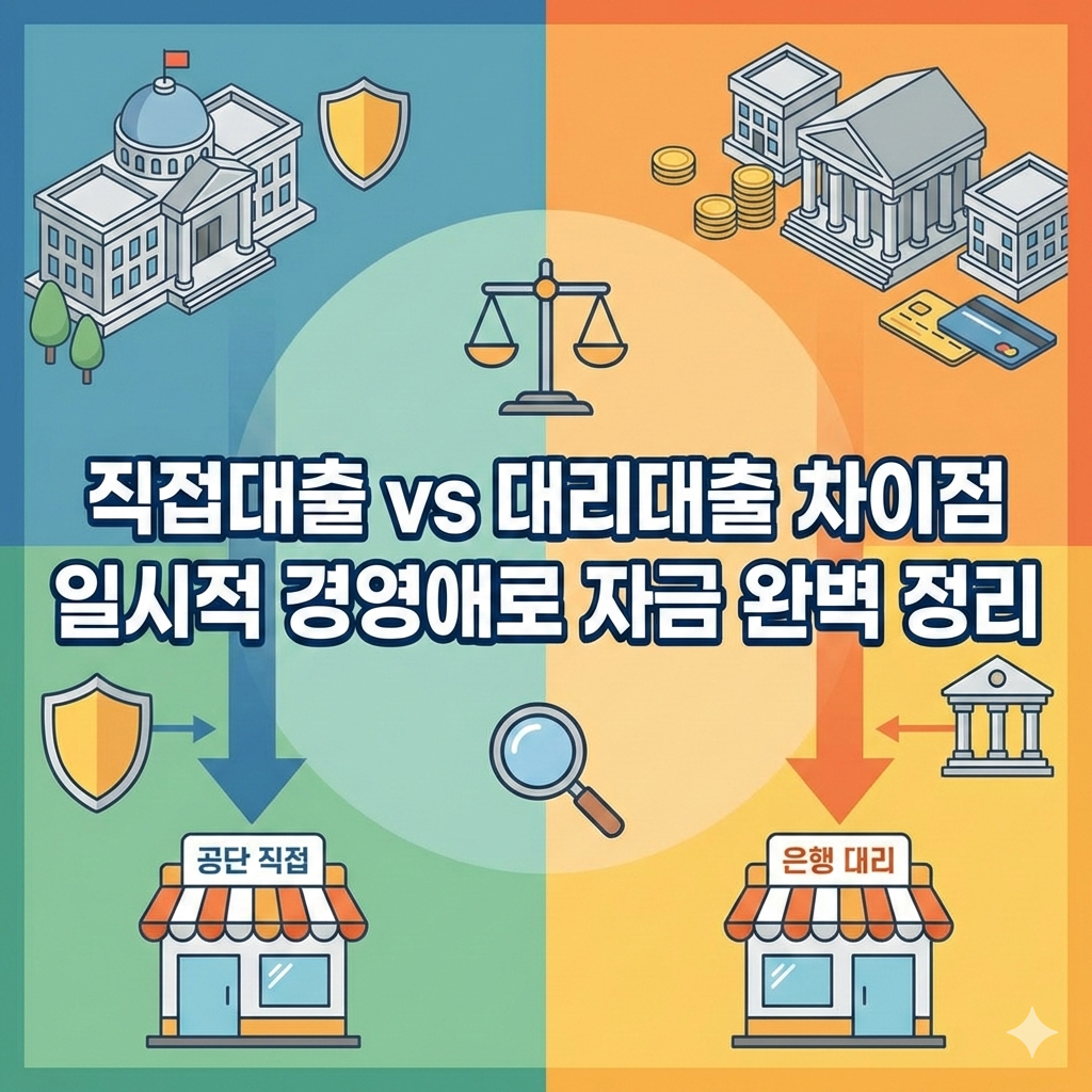 직접대출 대리대출 차이점 3가지, 일시적 경영애로 자금 유리한 선택법