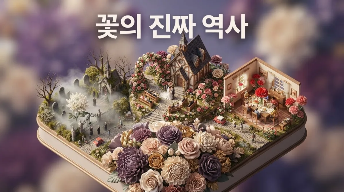 장례식 국화&middot;결혼식 장미&middot;어버이날 카네이션 등 행사별 꽃이 선택된 진짜 역사를 담은 미니어처 디오라마 대표 이미지