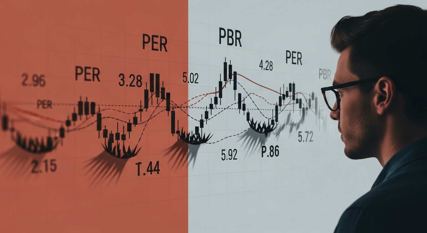 PER, PBR 수치에 현혹되지 않고 저평가 주식의 함정을 꿰뚫어 보는 투자자의 모습