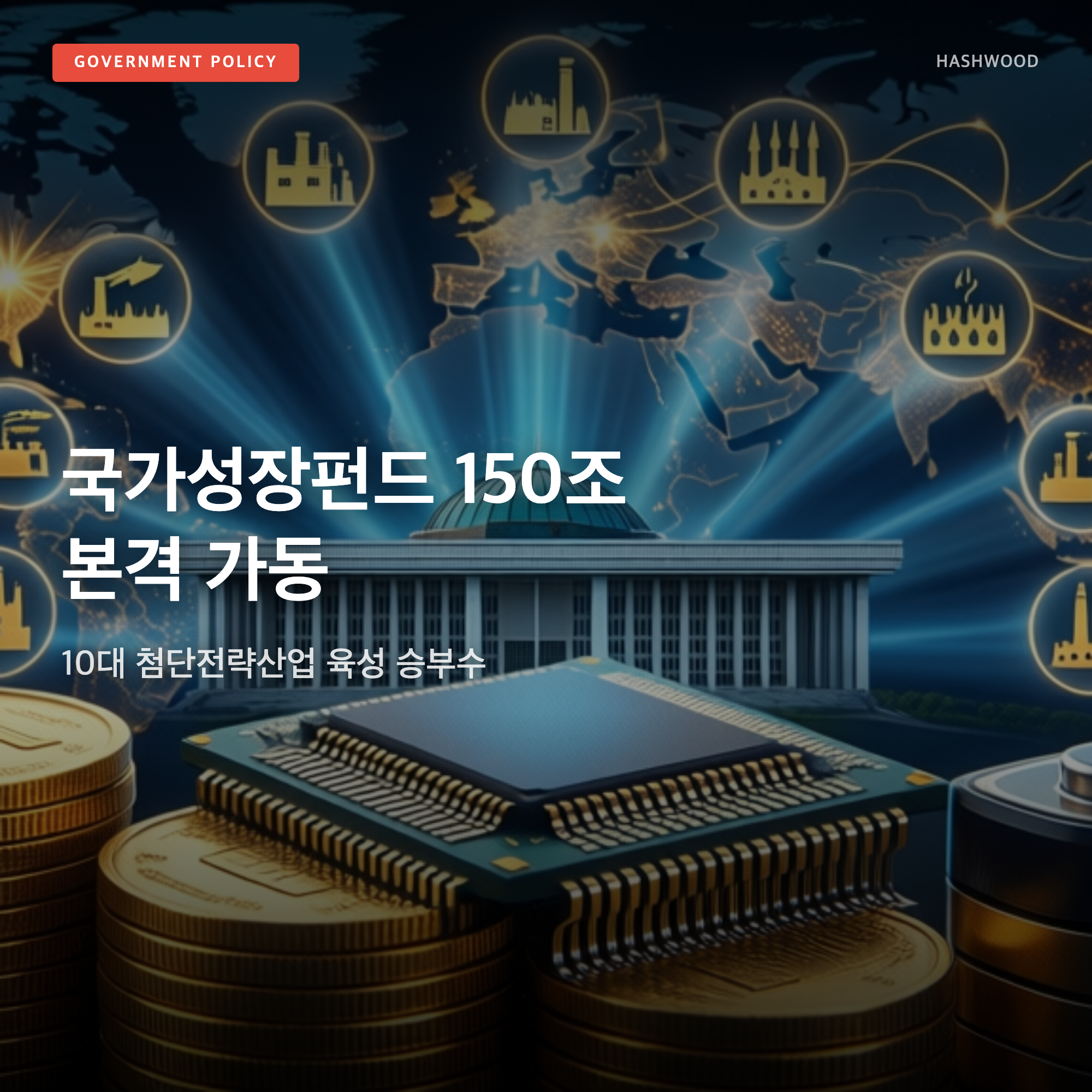 그림: 국가성장펀드 150조 본격 가동 — 10대 첨단전략산업 육성 승부수