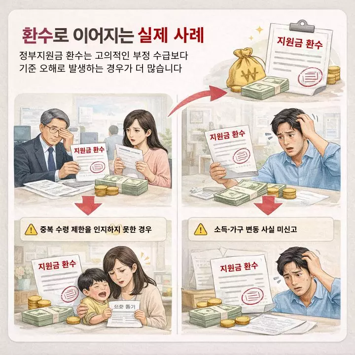 alt="정부지원금 환수 사례와 주의사항"