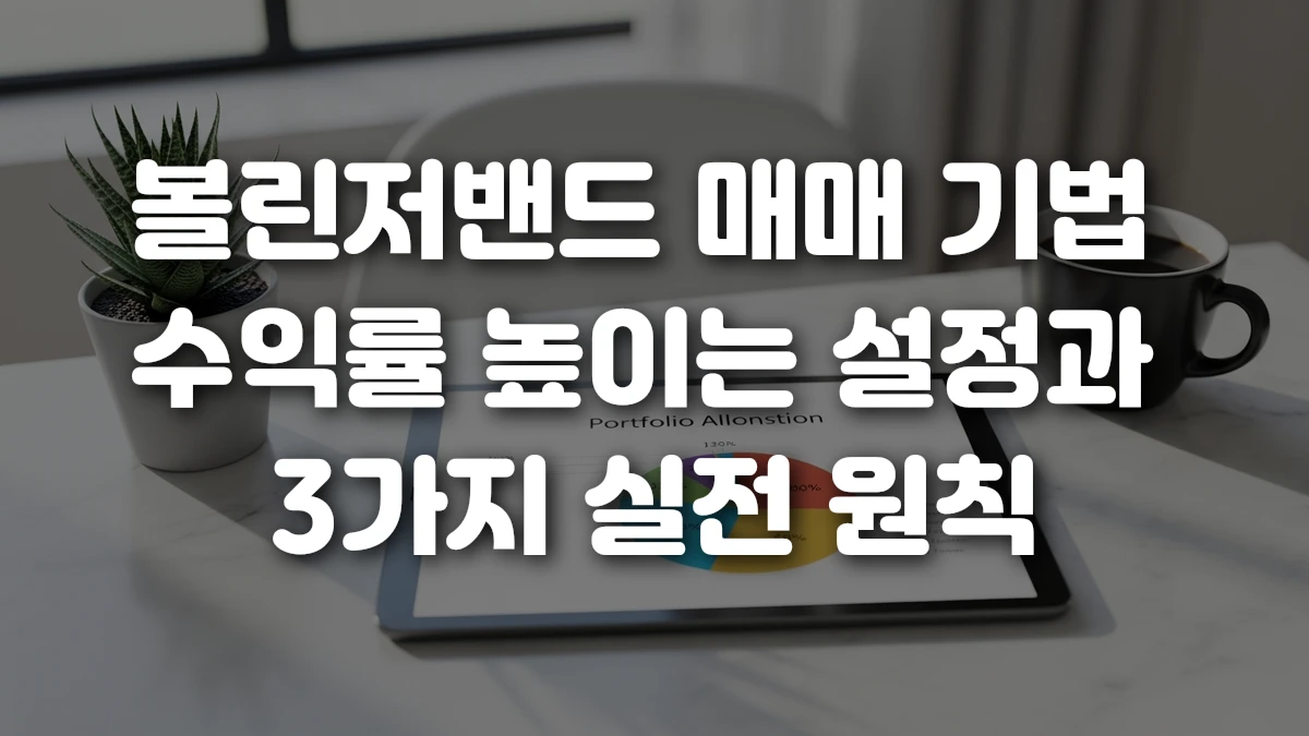 볼린저밴드 매매 기법 수익률 높이는 설정과 3가지 실전 원칙