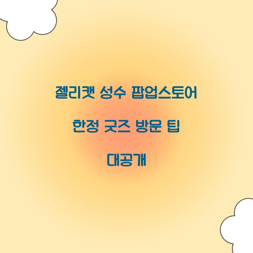 젤리캣 성수 팝업스토어