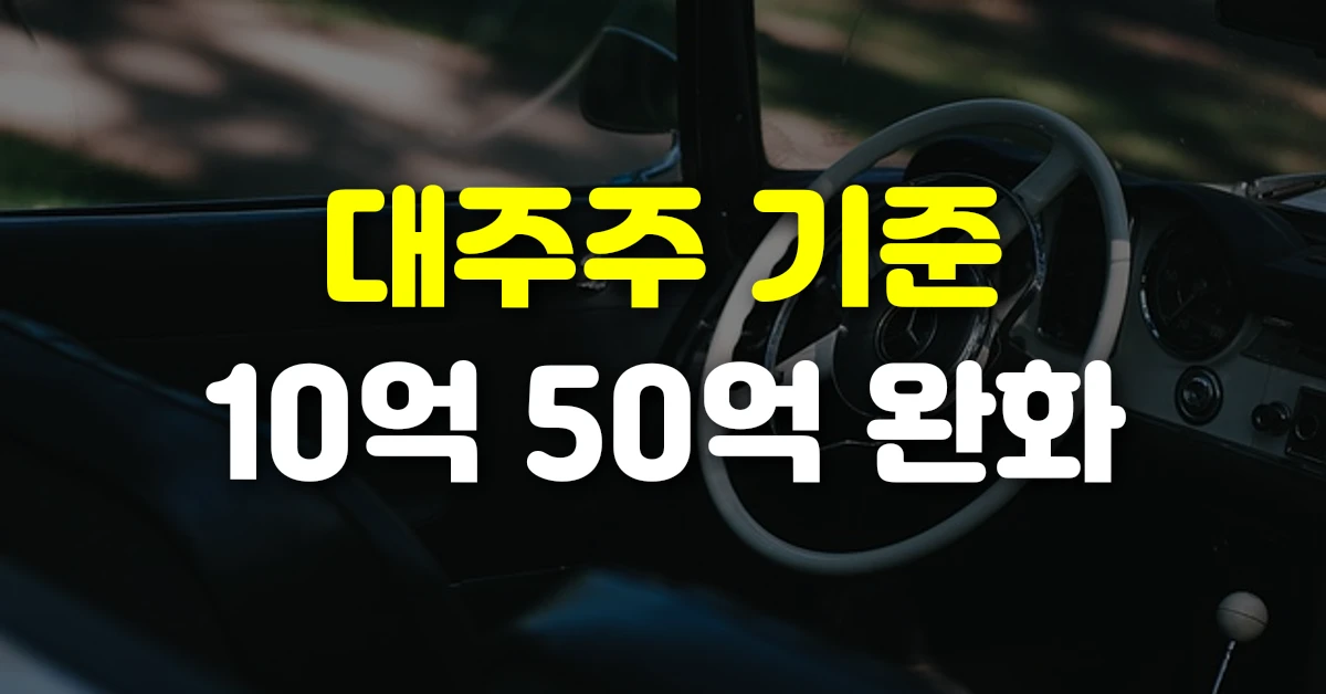 대주주 기준 10억 50억 완화