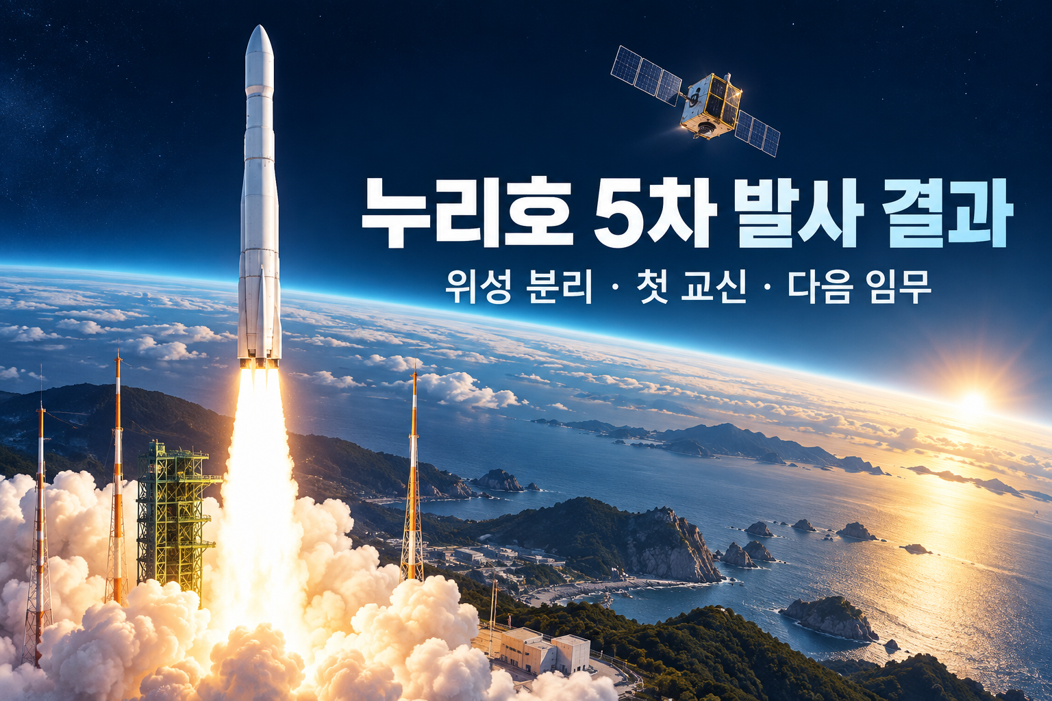 누리호 5차 발사 결과 총정리 - 위성 분리·첫 교신·다음 임무는?