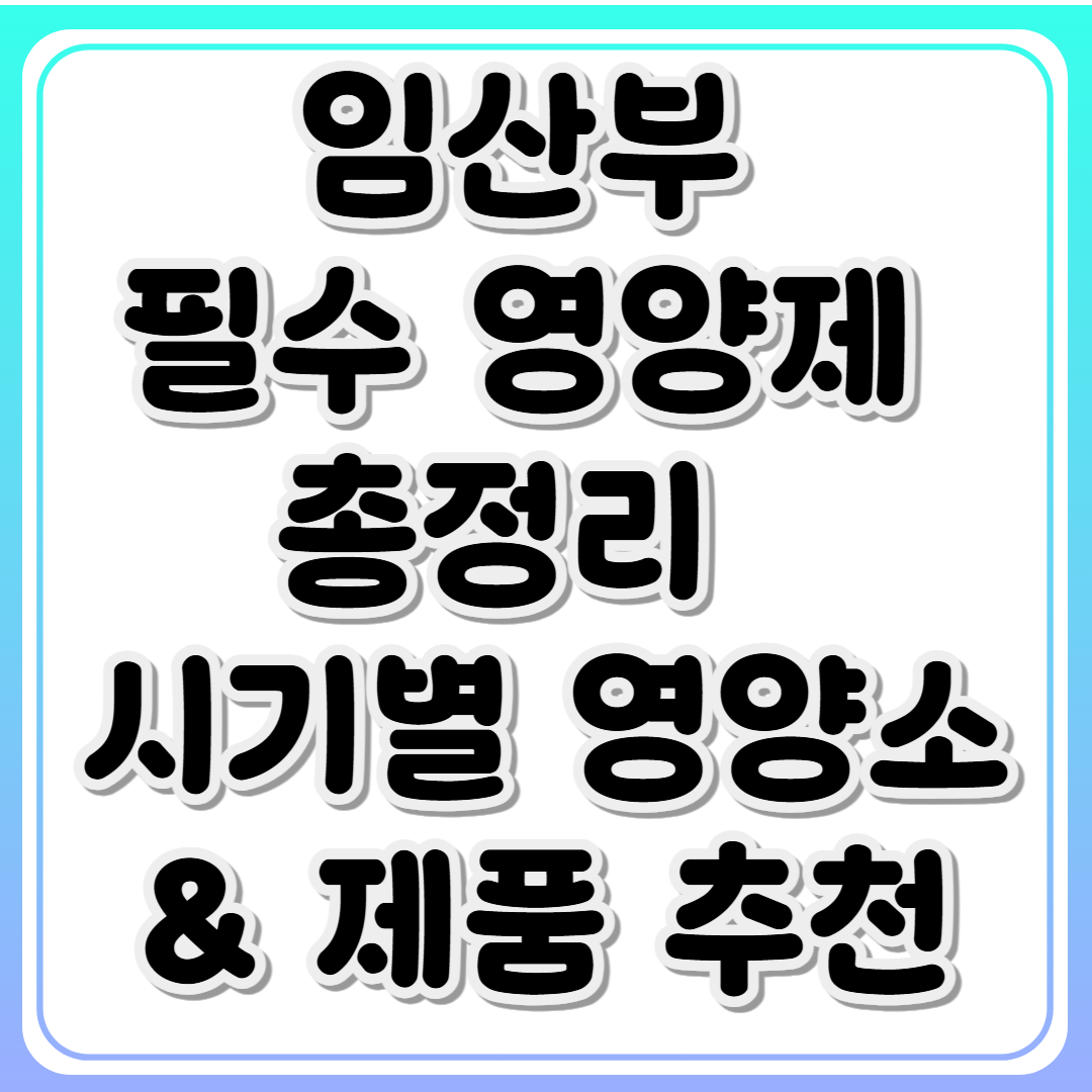임산부 필수 영양제 총정리, 시기별 영양소 & 제품 추천