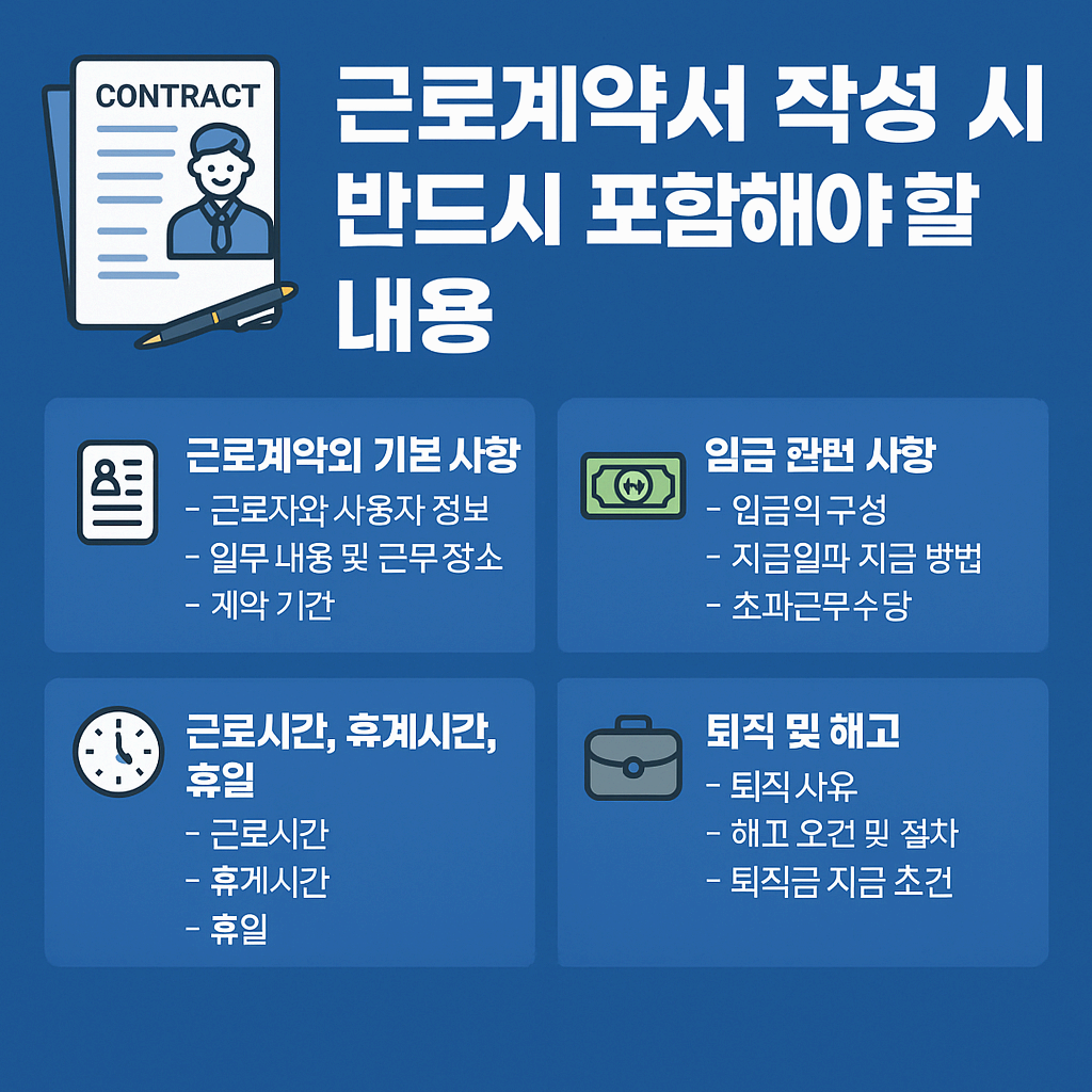 근로계약서 작성 시 반드시 포함해야 할 내용