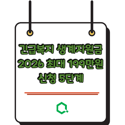 긴급복지 생계지원금 2026 최대 199만원 신청 5단계