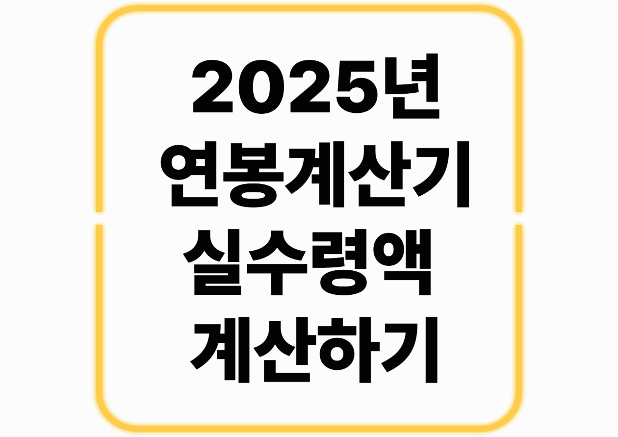 2025년 연봉계산기 실수령액 계산하기