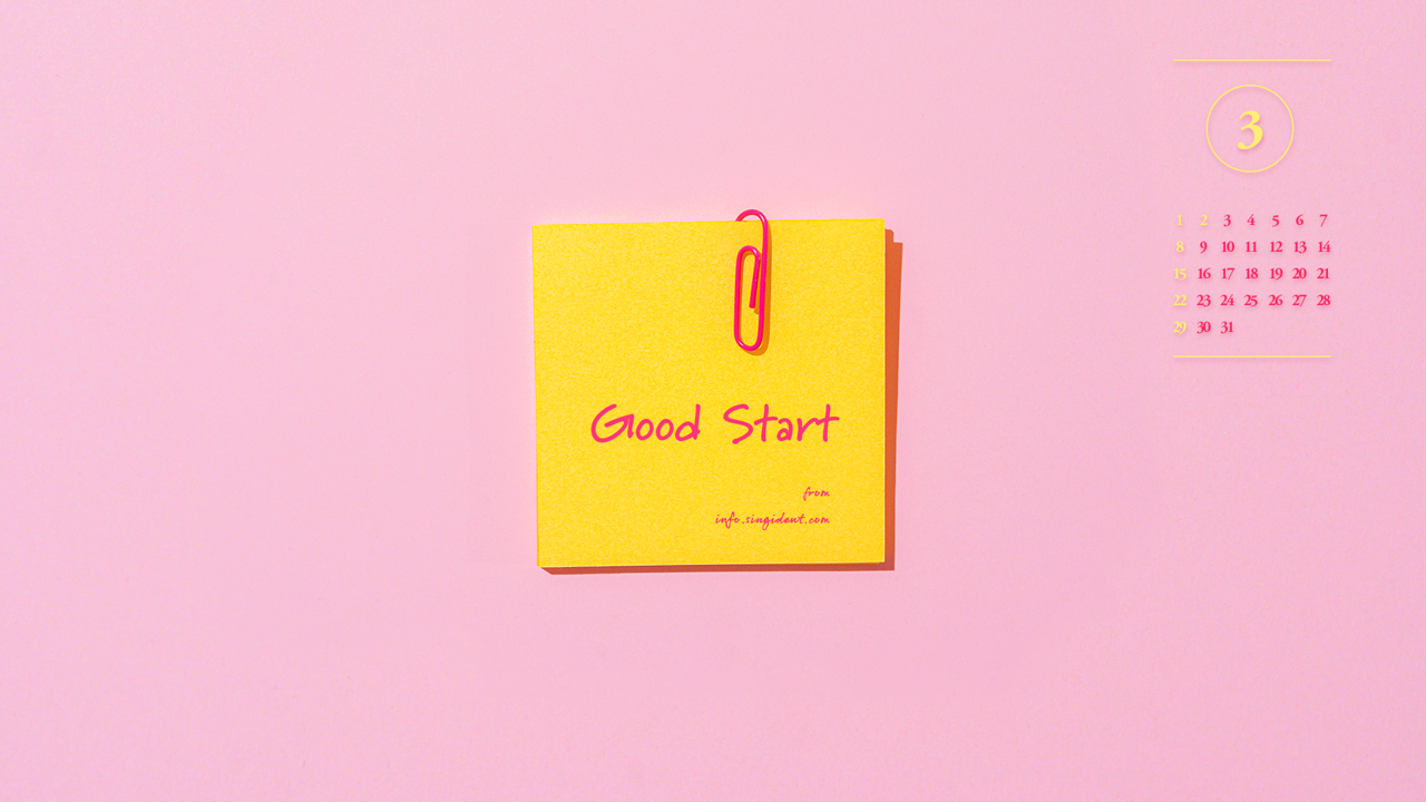 11 노란색 포스트잇 A - 2026년3월 달력배경화면