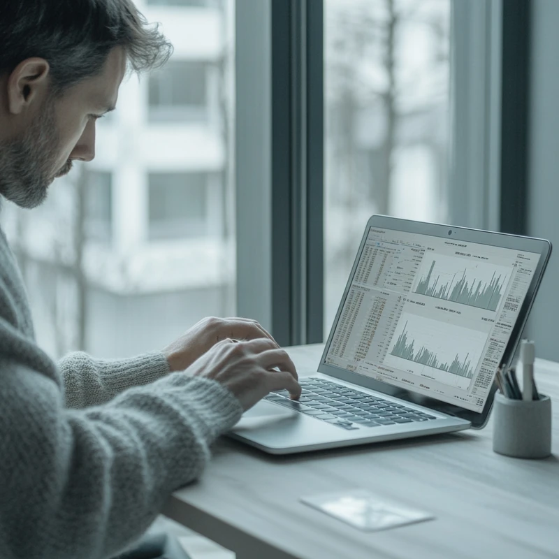 금융 전문가가 도시 사무실에서 디지털 금융 차트를 분석하는 모습. 고해상도 세부 정보와 부드러운 자연 채광이 돋보이는 장면으로 연금 계좌 ETF 체크리스트와 관련한 분석적인 순간을 담고 있습니다. LSI 키워드로는 연금 ETF, 투자 전략, 금융 차트가 포함됩니다.
