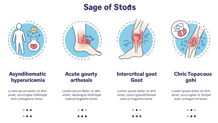 통풍의 진행 단계 이미지