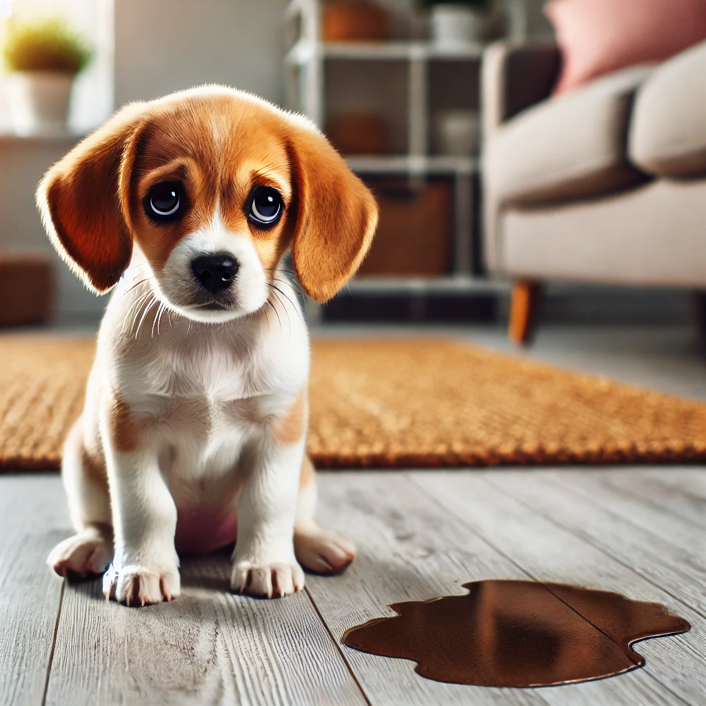 배변 실수한 강아지 그림