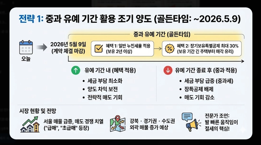 다주택자 양도세 중과 폐지 시기 [5월 9일 확정] 2026년 대응 전략 3가지 및 세금 부담 분석