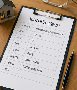 토지대장이 필요한 경우
