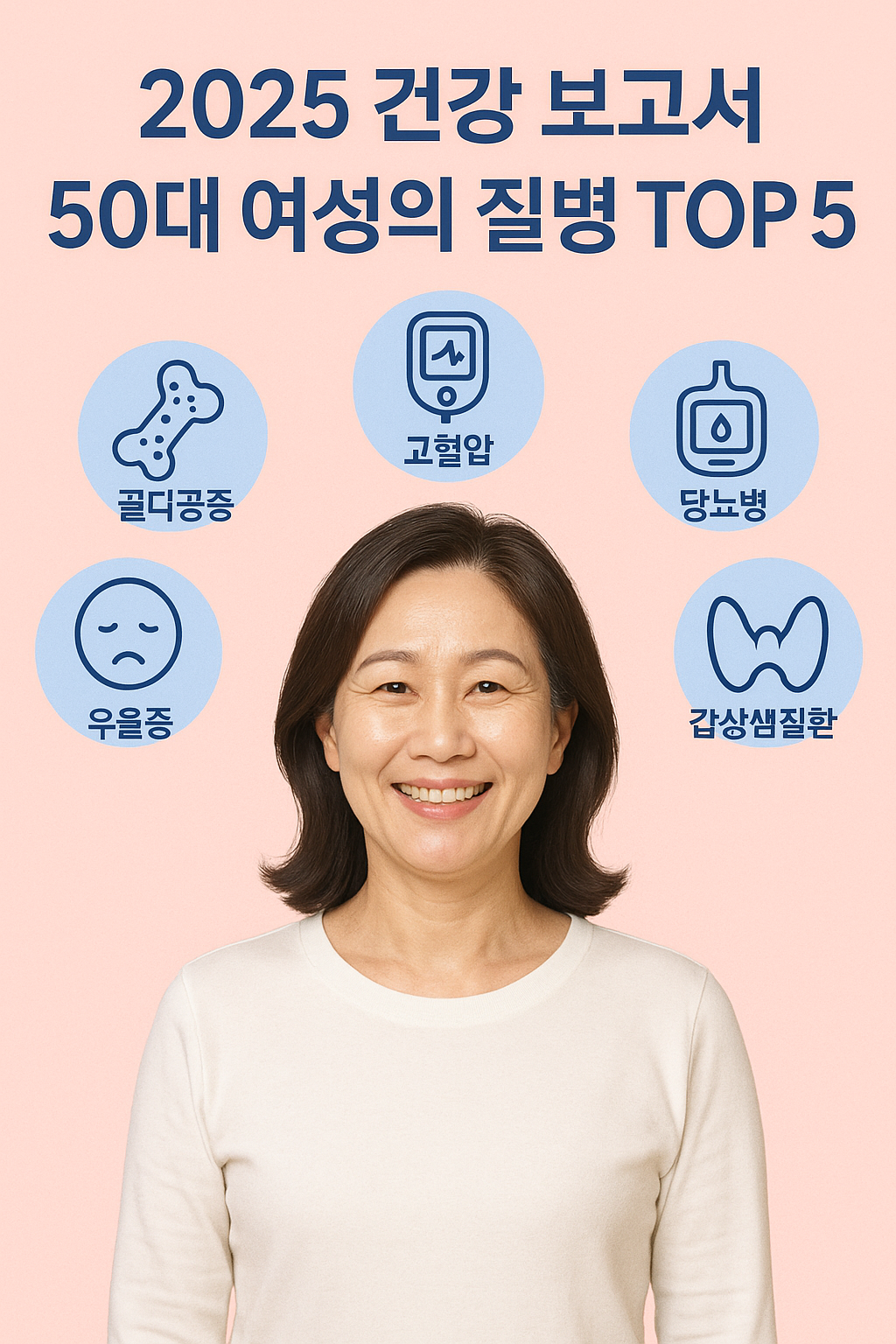 50대 여성의 주요 질환 TOP 5(2025년 보건복지부 건강백서)