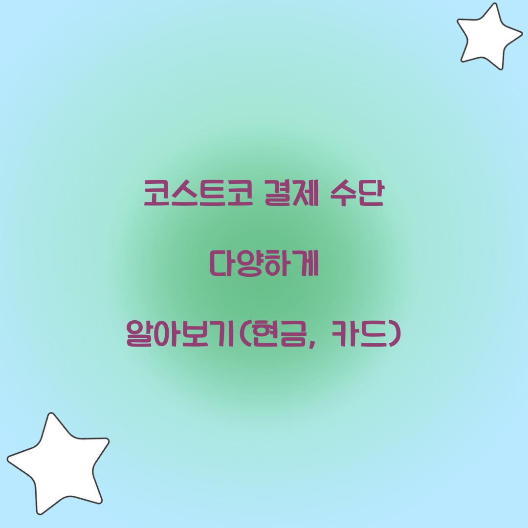 코스트코 결제 수단