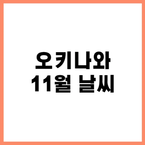 오키나와 11월 날씨