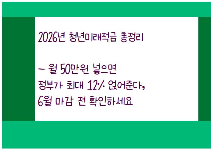 월 50만 원 넣으면 정부가 최대 12% 얹어주는 청년미래적금 총정리