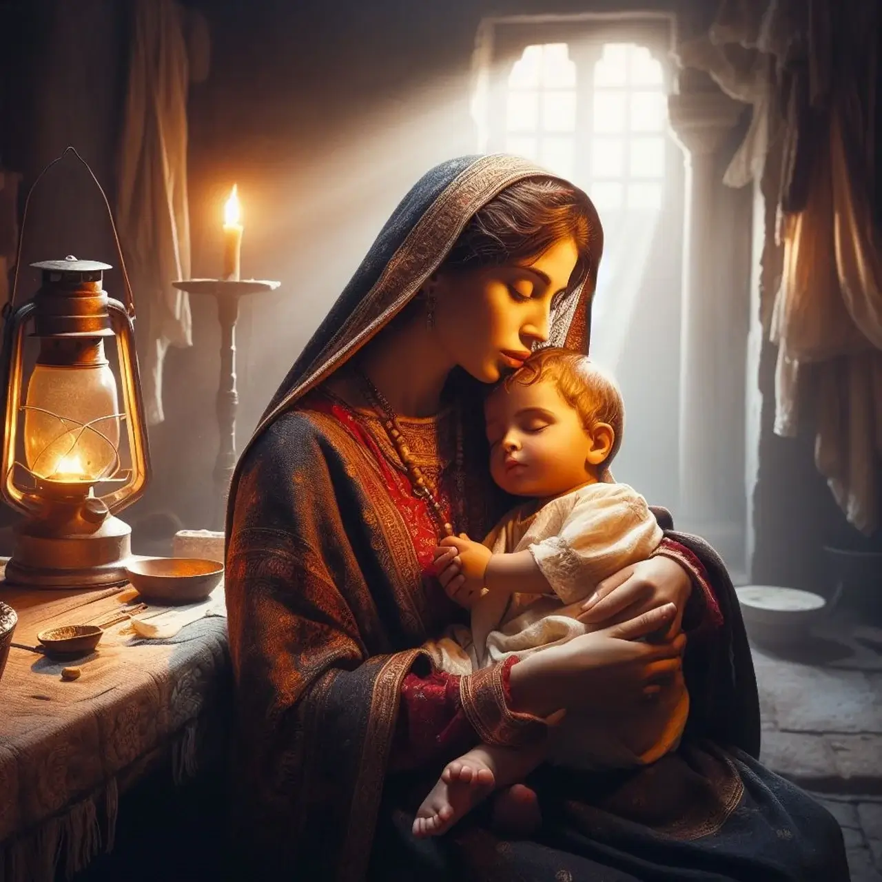 아기 예수를 안고 있는 마리아