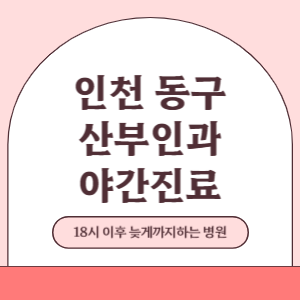 인천 동구 야간진료 산부인과 병원 (18시 이후 늦게까지하는 병원)