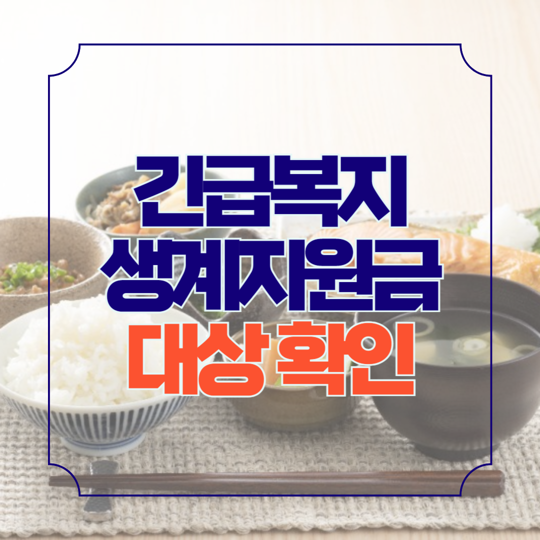 긴급복지 생계지원금 대상자 확인