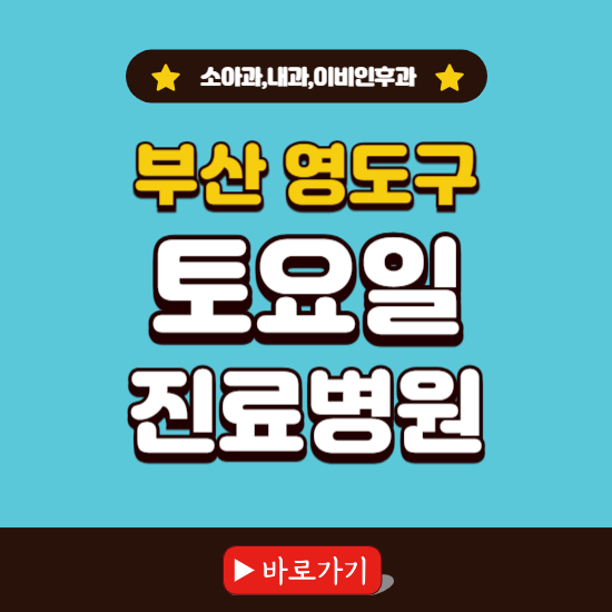 부산 영도구 토요일 진료 병원 찾기 ❘ 주말 문여는 소아과, 내과, 이비인후과 리스트