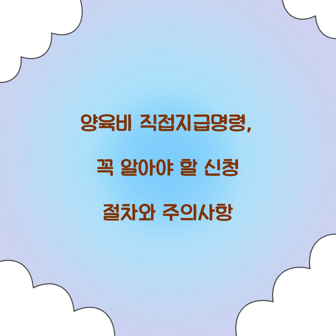 양육비 직접지급명령