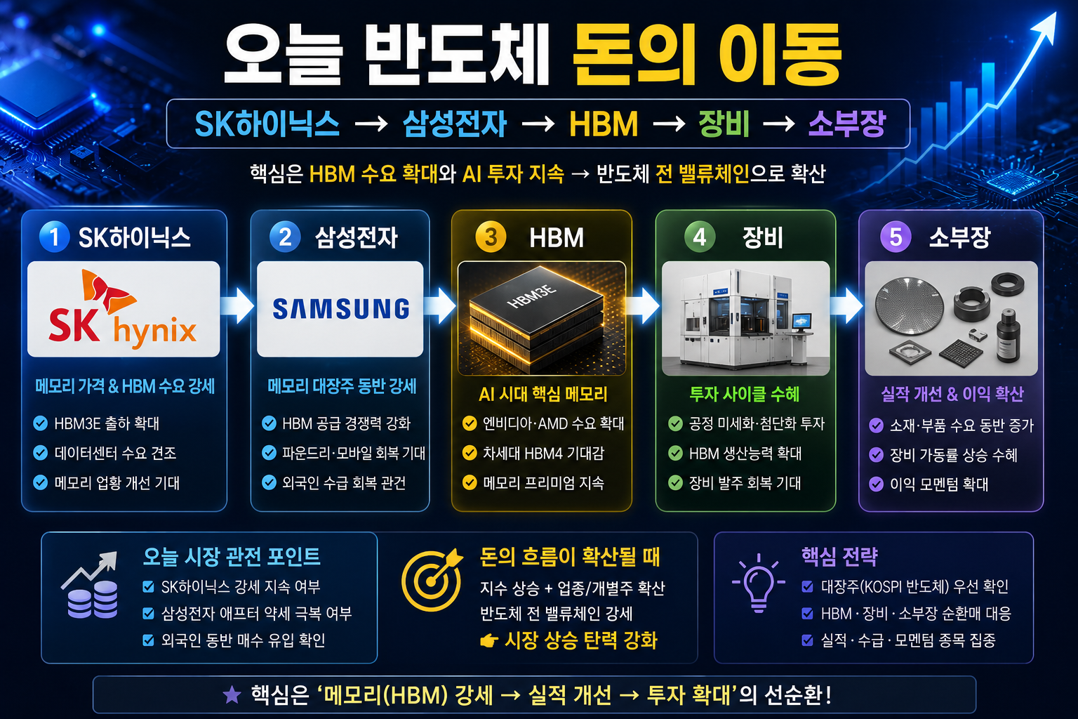 SK하이닉스 삼성전자 HBM 반도체 장비 소부장으로 이어지는 자금 이동