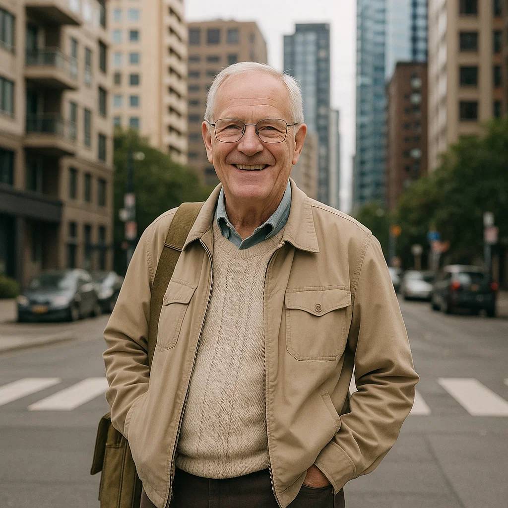 도시로 이사한 은퇴자 모습