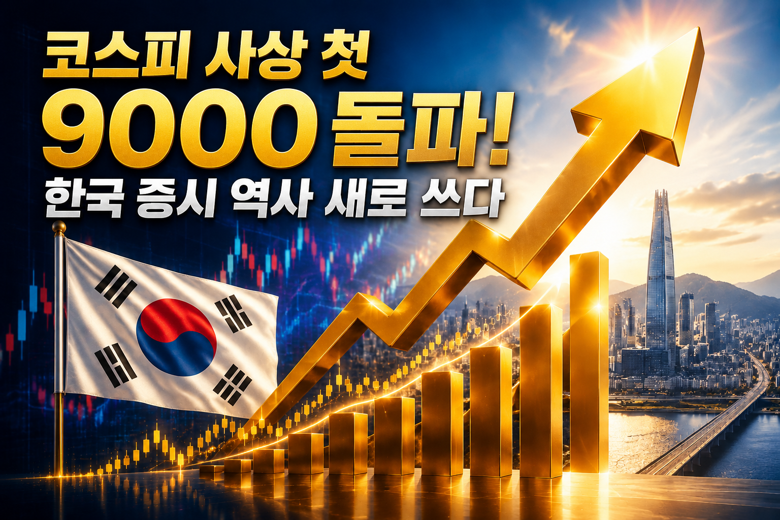 코스피 사상 첫 9000 돌파! 한국 증시 역사 새로 쓰다 관련 사진
