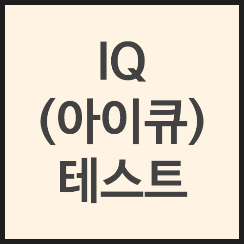 IQ(아이큐)테스트