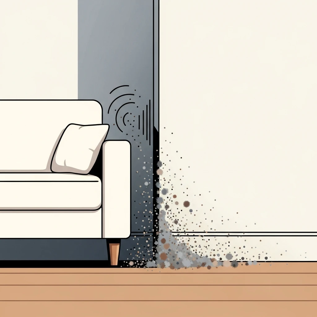 가구 아래 쌓인 먼지