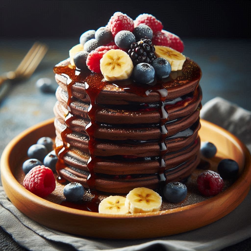 비건 초콜릿 바나나 팬케이크