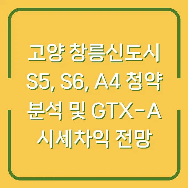 고양 창릉신도시 S5, S6, A4 청약 분석 및 GTX-A 시세차익 전망